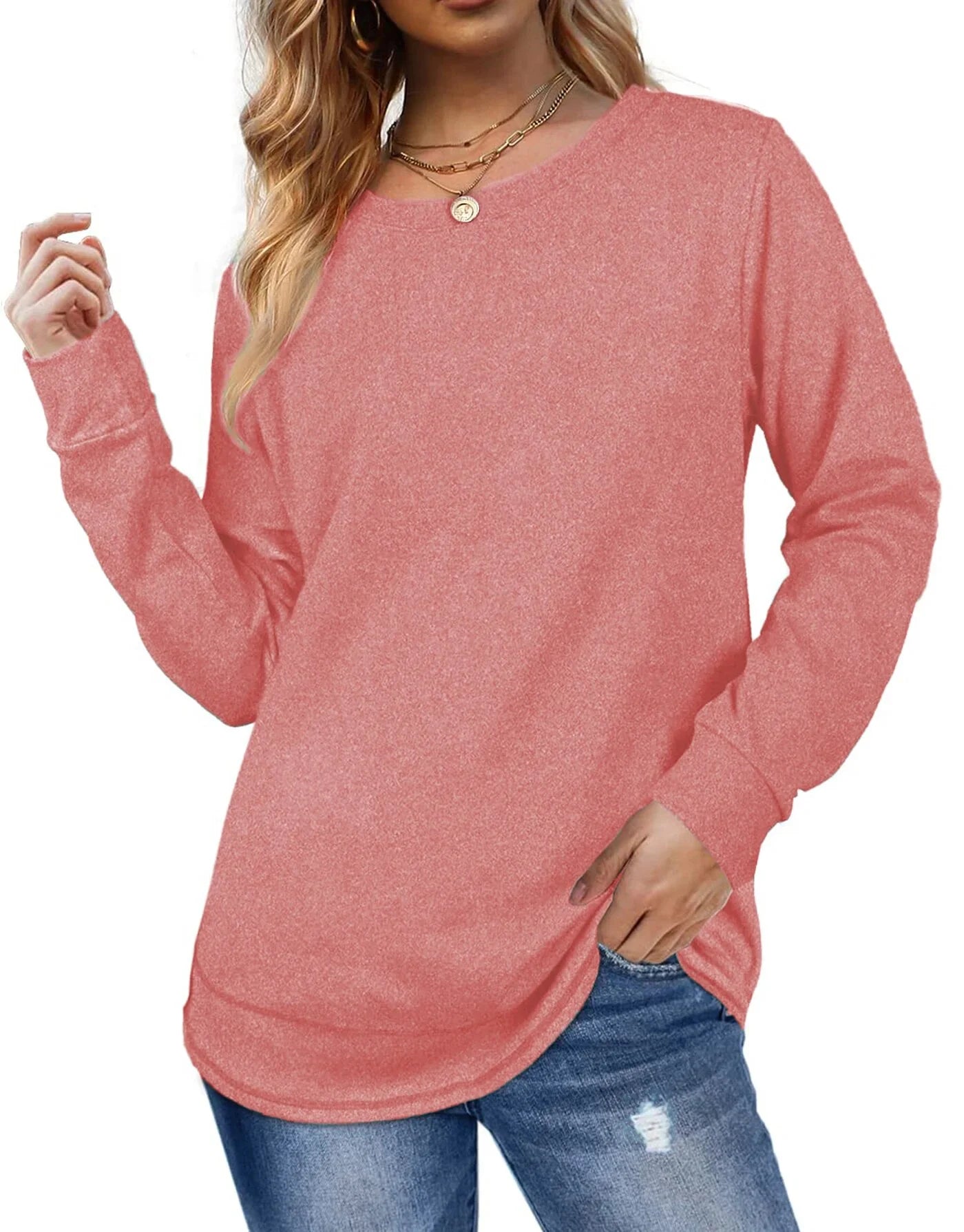 Sweatshirts for Women Crewneck Casual Long Sleeve Shirts Tunic Tops